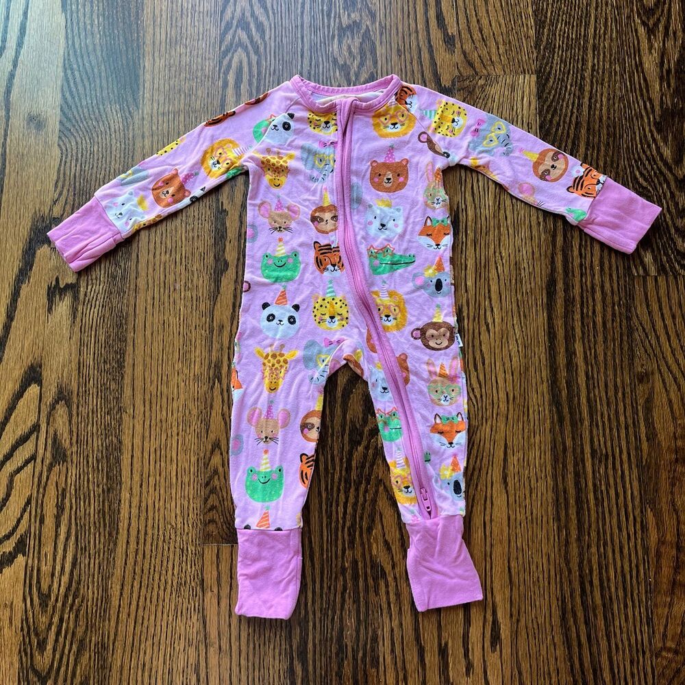 Little Sleepies Pink Party Pals Footies (0-3M)